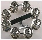 FAME Tambourine,Jingle HiHat Tambourine Zweireihig Stahl Schwarz Einfache...