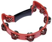 FAME Tambourine,Hand Tambourine Rot Doppelreihige Stahl-Schellen Halbmondform