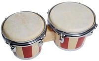 FAME Bongo,DB-105 Bongos 7 8 Holz Bongoset knackiger Klang stimmbar Natur Rot