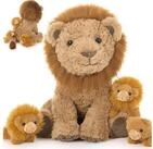 LuxusKollektion Kuscheltier Kuscheltier L&ouml;we 45cm sitzend 3 Babys Bauch...