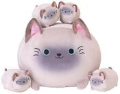 LuxusKollektion Kuscheltier Pl&uuml;schkissen Siamesische Katze Mama mit 4 K&auml;tzchen