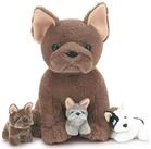LuxusKollektion Kuscheltier Pl&uuml;schtier Bulldogge XXL 50 cm 4er Set 3 Babys...