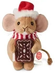 Teddy Hermann&reg; Kuscheltier Weihnachtsmaus mit Lebkuchen braun 11 cm Pl&uuml;schmaus