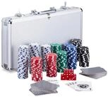 relaxdays Spiel Pokerkoffer mit 300 Laserchips, Pokerkoffer mit 300 Laserchips