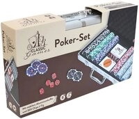Natural Games Spielesammlung Classic Games Poker-Set im Aluminiumkoffer, 300...