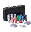 relaxdays Spiel Pokerkoffer mit 300 Chips, Pokerkoffer mit 300 Chips