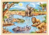Gollnest & Kiesel Puzzle Goki 57347 - Einlegepuzzle Afrikanische Savanne,...