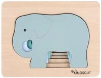 KINDSGUT Puzzle, 5 Puzzleteile, Tier-Puzzle, Holz-Puzzle, Baby, Lern-Spiel,...
