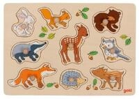 goki Steckpuzzle Steckpuzzle Waldtiere 12m+, 9 Puzzleteile