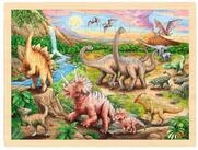 goki Puzzle GOKI Einlegepuzzle Dinosaurierwanderung, Puzzleteile
