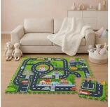 LittleTom Puzzlematte Stra&szlig;e - 12 Teile Stra&szlig;enpuzzle f&uuml;r Kinder - 30 x 30...