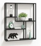 DanDiBo Wandregal Schwarz Metall 90x75x20 cm 96635 Regal Wand H&auml;ngeregal...