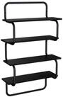 vidaXL Regal 4-stufiges Wandregal Schwarz Eichen-Optik 60 x 24,5 x 104 cm,...