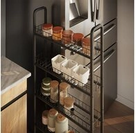 Vicco Rollcontainer Rolivo, Schwarz, 58 x 15 cm mit 5 F&auml;chern, (1 St)
