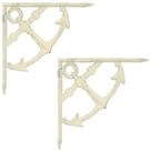 vidaXL Wandregal 10 x 10 x 3 cm Wandregalhalterungen 2 stk Antik Wei&szlig; 10x10x3...