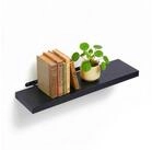 relaxdays Wandregal mit Metallhalterung, schwarz, 100 cm