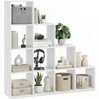 tectake B&uuml;cherregal B&uuml;cherwand mit 10 F&auml;chern, Belastbarkeit 100 kg, 130 x...