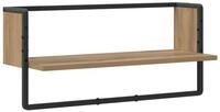 vidaXL Regal Wandregal Wandhalterung Artisan-Eiche 65 x 25 x 30 cm Metall PB,...