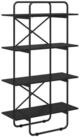 vidaXL B&uuml;cherregal B&uuml;cherregal 4 Ebenen 80 x 35 x 140 cm PB Schwarz...