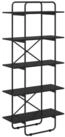 vidaXL B&uuml;cherregal B&uuml;cherregal 5 Ebenen 80 x 35 x 175,5 cm PB Schwarz...