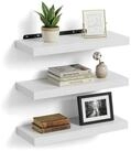 relaxdays Wandregal im 3er Set, weiss, 50 cm