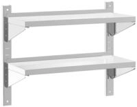 vidaXL Wandregal 75 x 30 x 60 cm Wandregal mit 2 B&ouml;den 75x30x60 cm Silbern...