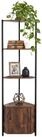 relaxdays Eckregal mit 5 Ebenen & Schrank, 1-tlg., Vintagebraun