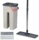 relaxdays Wischmopp-Set Flachmopp Set 2-Kammern, (4-St)