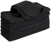 LuxusKollektion Mikrofasert&uuml;cher Schwarz, Waffelt&uuml;cher 20x20cm, 12er Set