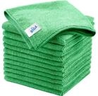 LuxusKollektion Mikrofaser Reinigungstuch 12er Set Gr&uuml;n 32x32cm streifenfreie
