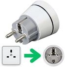 Hama Reise-Stecker Strom-Adapter UK auf DE EU Wei&szlig; Stromadapter Typ E, Typ F...