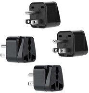 Intirilife Stromadapter, 4x Steckdosen Adapter in SCHWARZ