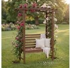 MCW Gartenbank MCW-Q21, Eleganter Rosenbogen mit integrierter Sitzbank