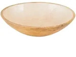 Levandeo&reg; Dekoschale, Sch&uuml;ssel 35cm Mango Holz Creme Perlmutt Emaille Schale...