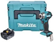 Makita Akku-Schlagschrauber DTD 173 F1J 18 V 180 Nm 1/4&ldquo; Brushless + 1x Akku...
