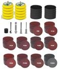 LuxusKollektion Schleifscheibe Schleifpapier 50mm Klett Set K&ouml;rnung 80 3000...