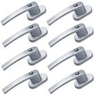 BASI Fenstergriff mit Druckknopfsicherung, 8x Fenstergriff - Silber, (Spar-Set,