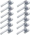 BASI Fenstergriff mit Druckknopfsicherung, 12x Fenstergriff - Silber, (Spar-Set,