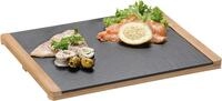 KESPER&reg; Servierplatte Buffetplatte Schiefer mit Bambus, Ma&szlig;e: 34 x 26 cm,...