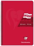 CLAIREFONTAINE Notizbuch 5x Spiralbuch A4, 90 Blatt liniert mit Rand Rot 5805Z,...