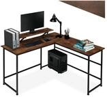 tectake Schreibtisch Gamingtisch mit verschiebbarem Monitoraufsatz, 140 x 130 x...