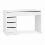 ibonto Schreibtisch Computertisch mit Stauraum 5 Schubladen, mattwei&szlig; (1