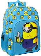 safta Kinderrucksack Schulrucksack Minions Minionstatic Blau (33 x 42 x 14 cm)