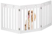 relaxdays Hundegitter 3-teiliges Hundeabsperrgitter Pfoten (1 St), wei&szlig;