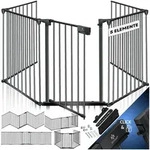 KESSER Ofenschutzgitter, Kaminschutzgitter mit T&uuml;r Metall Laufgitter