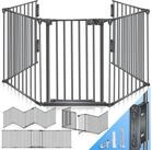 KESSER Ofenschutzgitter, Kaminschutzgitter mit T&uuml;r Metall Laufgitter