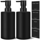 LuxusKollektion Seifenspender Seifenspender Schwarz Glas 300ml 2er Set