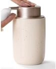 LuxusKollektion Seifenspender Seifenspender Keramik 350ml Beige/Rosa Schaum