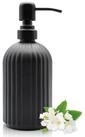 LuxusKollektion Seifenspender Glas Seifenspender Edelstahlpumpe 400ml schwarz