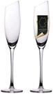 Intirilife Sektglas, 2-tlg., Glas, Champagner Sekt Gl&auml;ser Set moderne Kante...